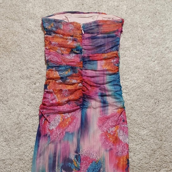 ANTHROPOLOGIE The Soleil Slim Strapless Ruched Mesh Dress - Picture 9 of 11